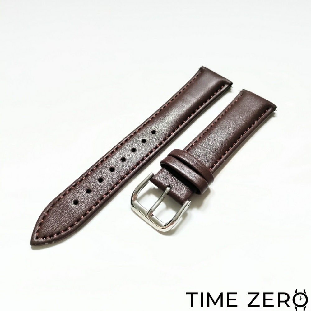 New Coffee Genuine Calfskin Leather Smooth Watch Strap (The Heritage Collection)